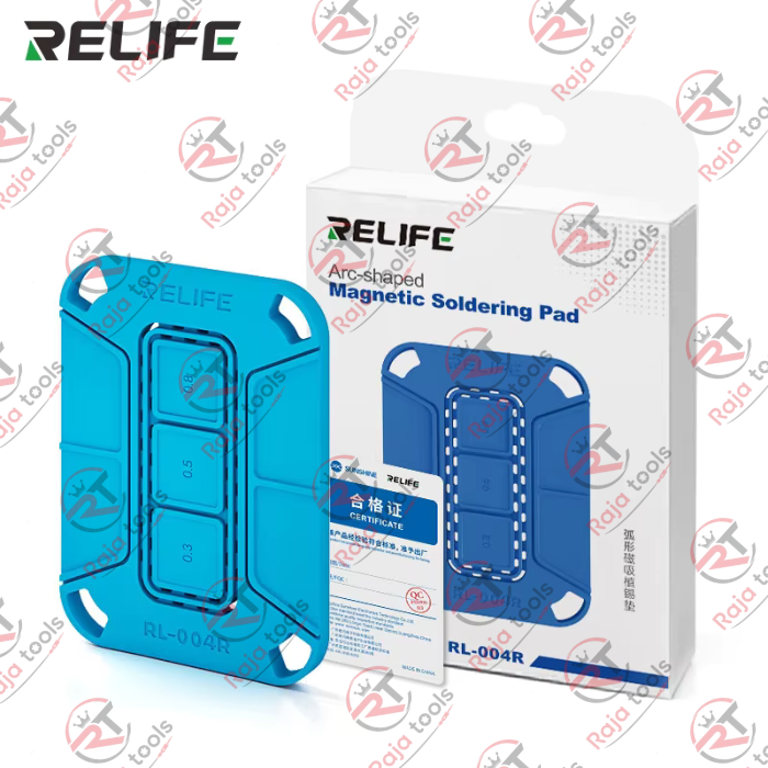 RELIFE RL-004R Magnetic BGA Soldering Mat - Heat Resistant Silicone Chip Holder for Phone Repair