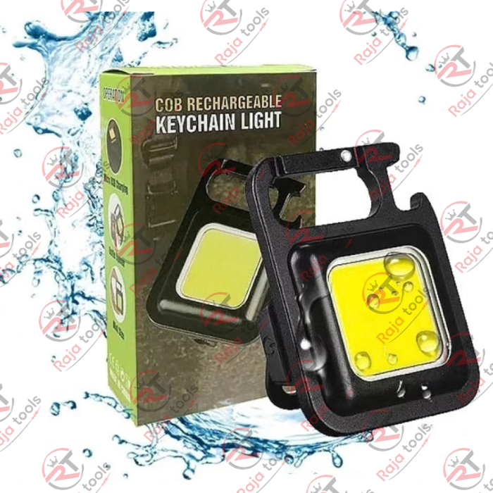 Mini COB Rechargeable Keychain Light - Waterproof Pocket Flashlight