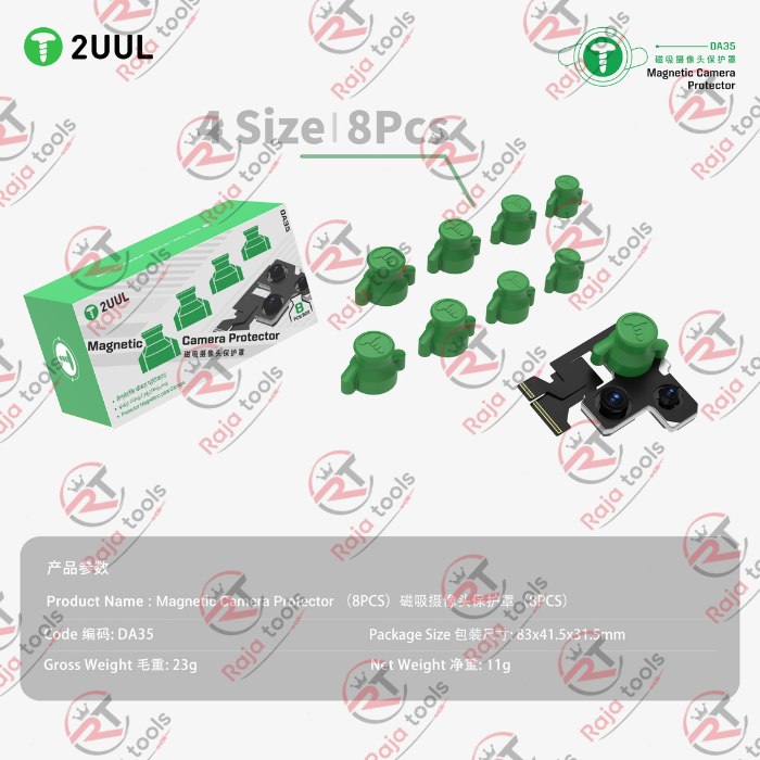 2UUL DA35 Magnetic Camera Protector for Phone Repair - 8 Pcs