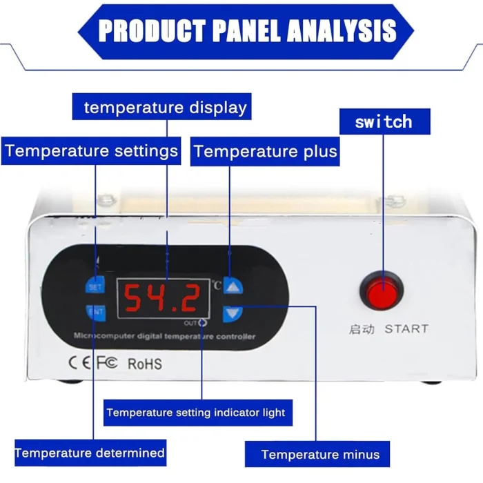 Mobile Phone Screen Separator, 9 Inch Screen Repair Tool, with Temperature Control, Electronic Heating Table, LCD Glass Lens Removal LCD Separator for Mobile Phones, Tablets, Game Consoles