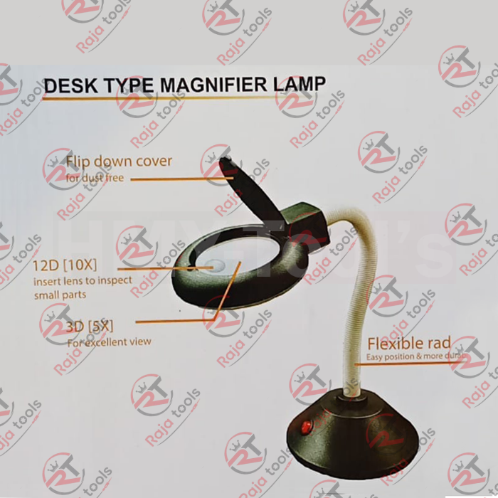 VOLDER Desk Type Magnifier Lamp with Dual 5X & 10X Magnification