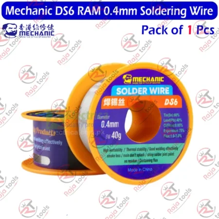 Mechanic DS6 0.4mm Soldering Wire (40g) - High Purity No-Clean Rosin Core Solder Wire by Electrica