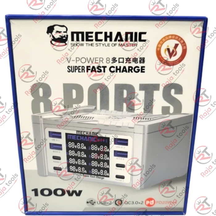 Mechanic V-Power 8 100W, V-Power 8 Pro 110W, V-Power 8 Max 115W, charging station